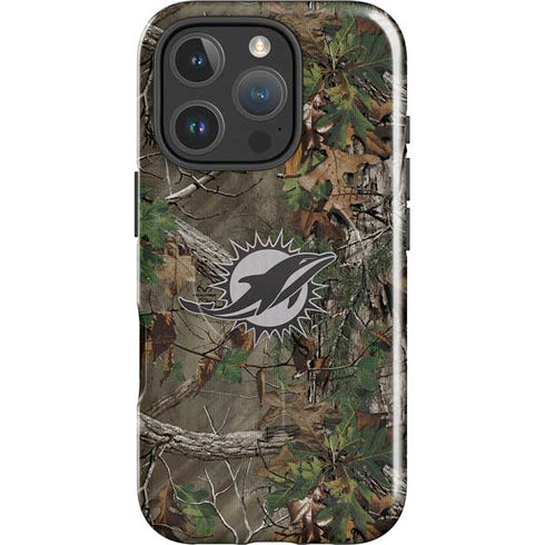 NFL Miami Dolphins Realtree Xtra Green Camo iPhone 16 Pro Magsafe Impact Case